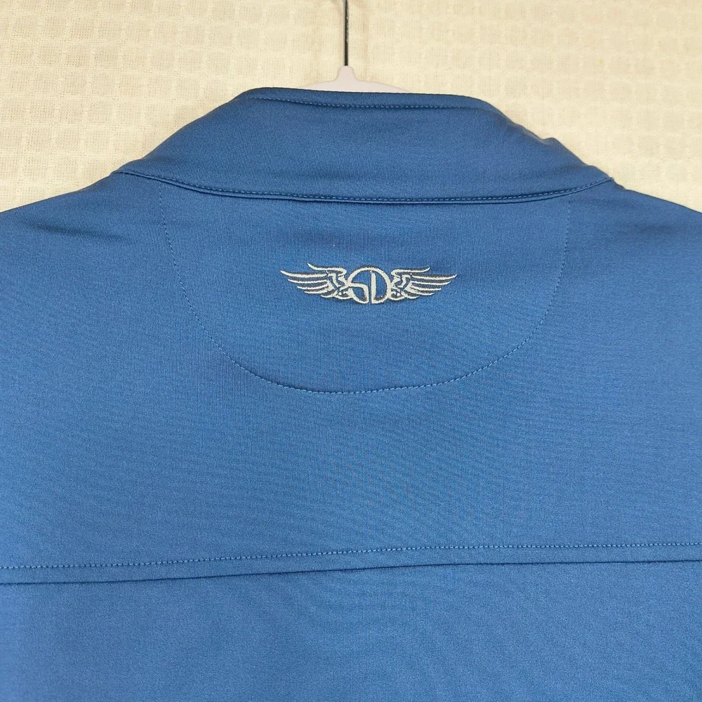 Straight Down Mens XXL‎ Blue Hybrid Full Zip Quilted Golf Jacket Bulle Rock Logo